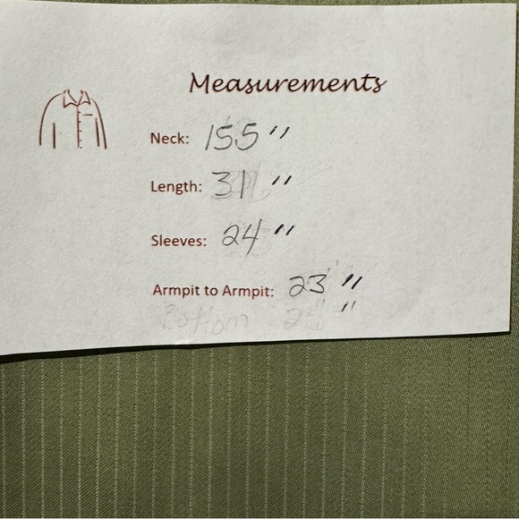 Perry Ellis Portfollio Men’s Dress Shirt Size 15.5-32/33 Green Wrinkle Free - Picture 8 of 8